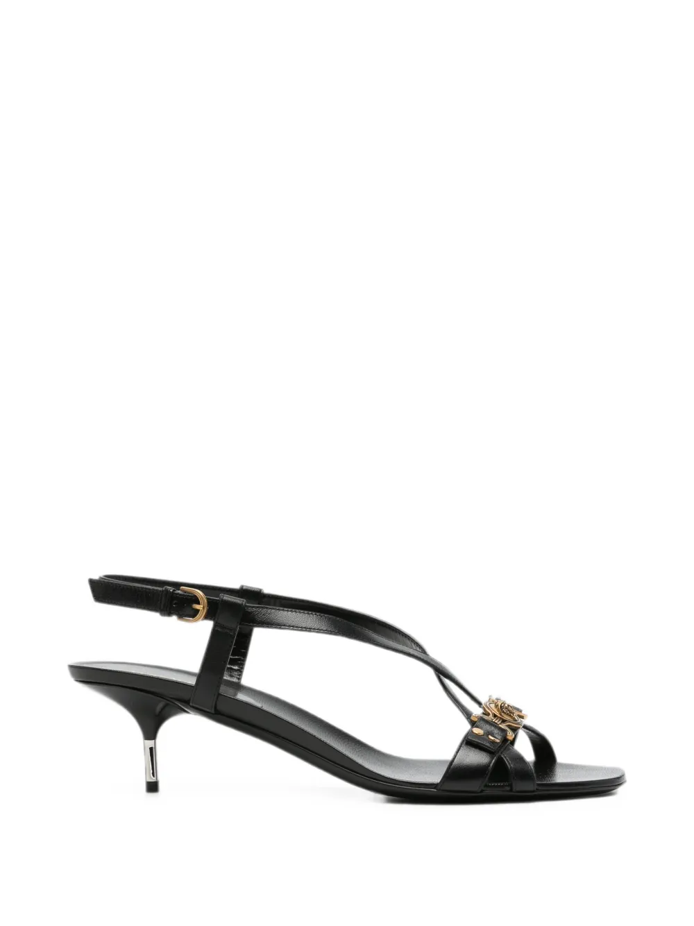 Versace Marisa leather sandals Zwart