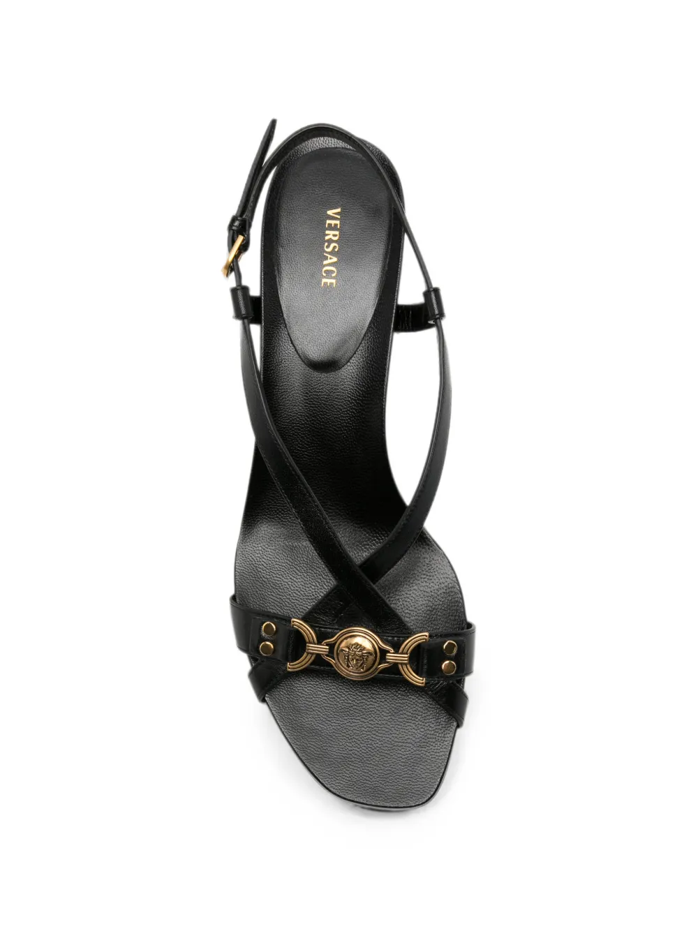 Versace Marisa leather sandals Zwart