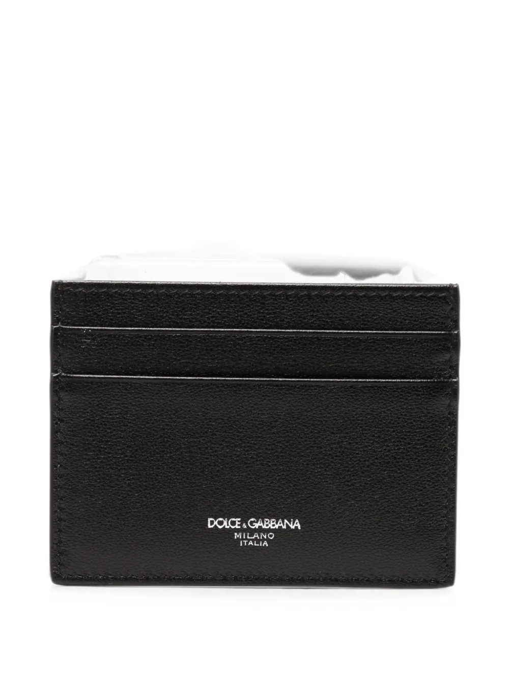 Dolce & Gabbana logo-print leather cardholder - Nero