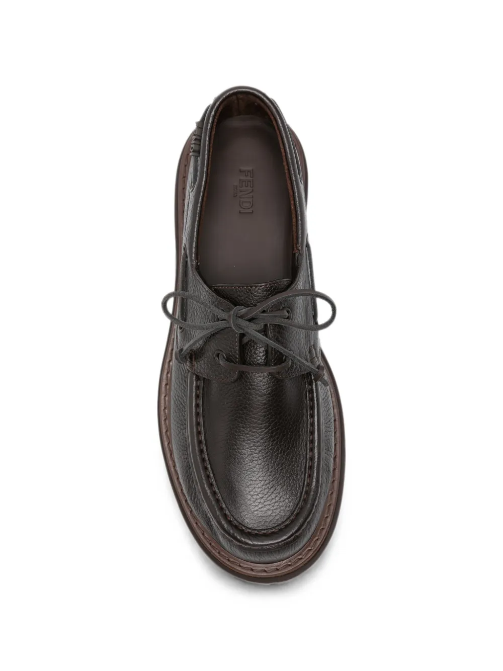 FENDI lace-up leather boat shoes Bruin