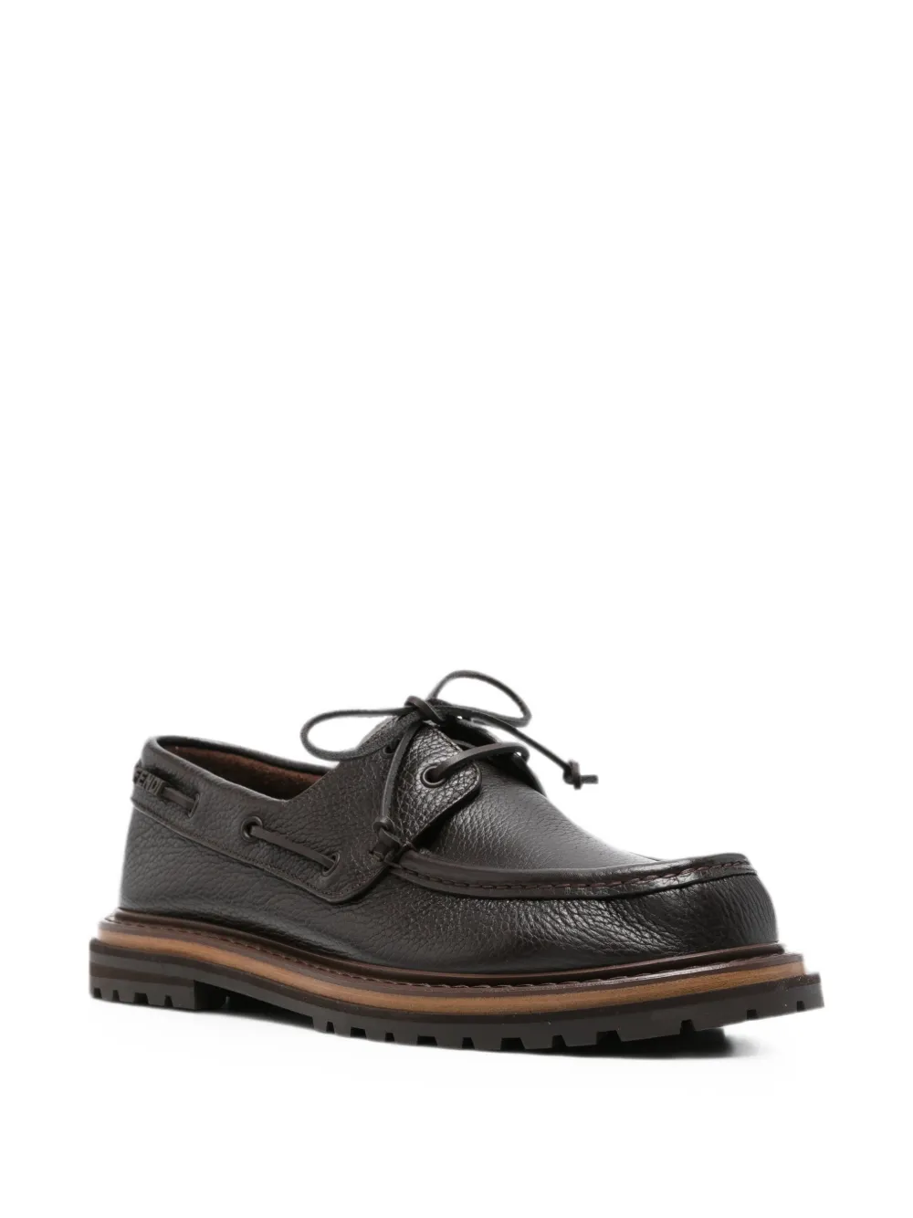 FENDI lace-up leather boat shoes Bruin