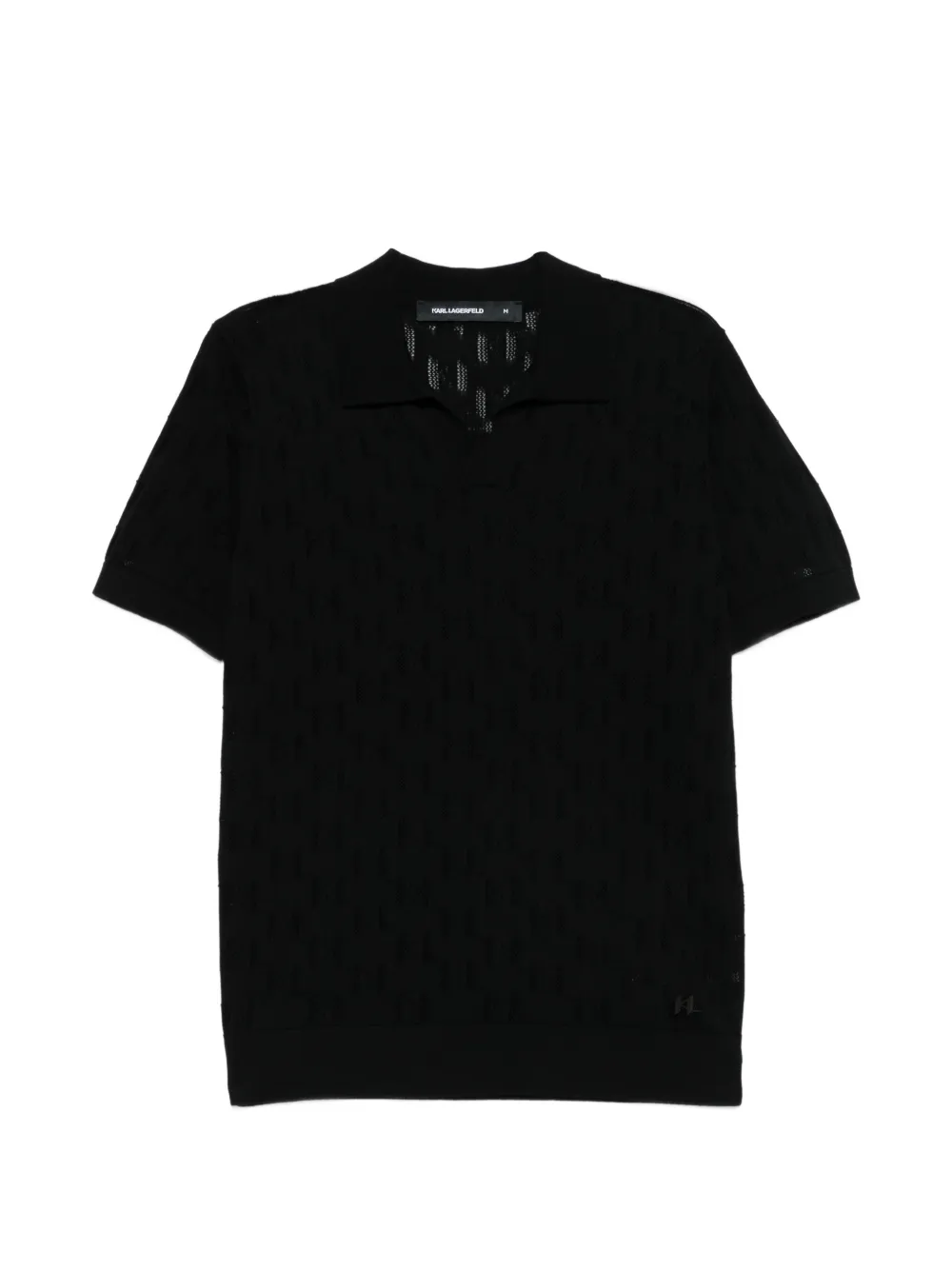 Karl Lagerfeld logo pattern polo shirt - Schwarz