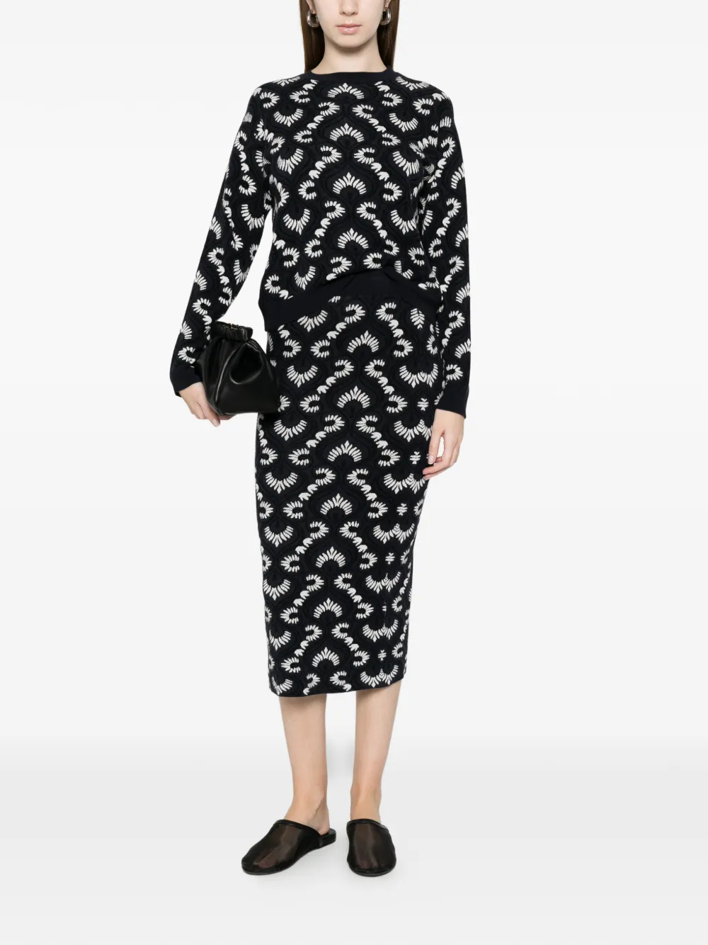 Max Mara Wkdfaraone Patterned Sweater - Blue 