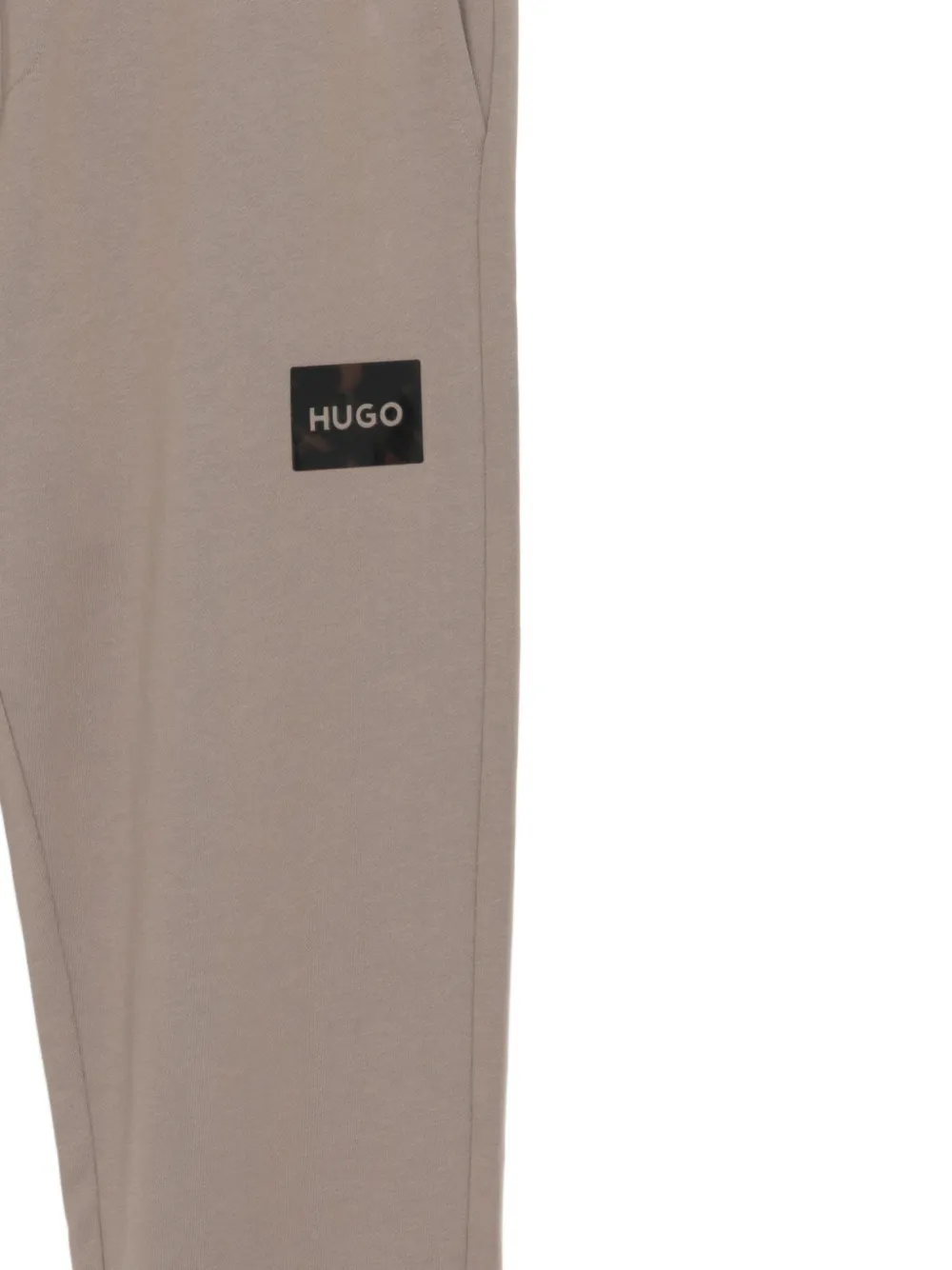 HUGO Broek met trekkoord en patch Bruin