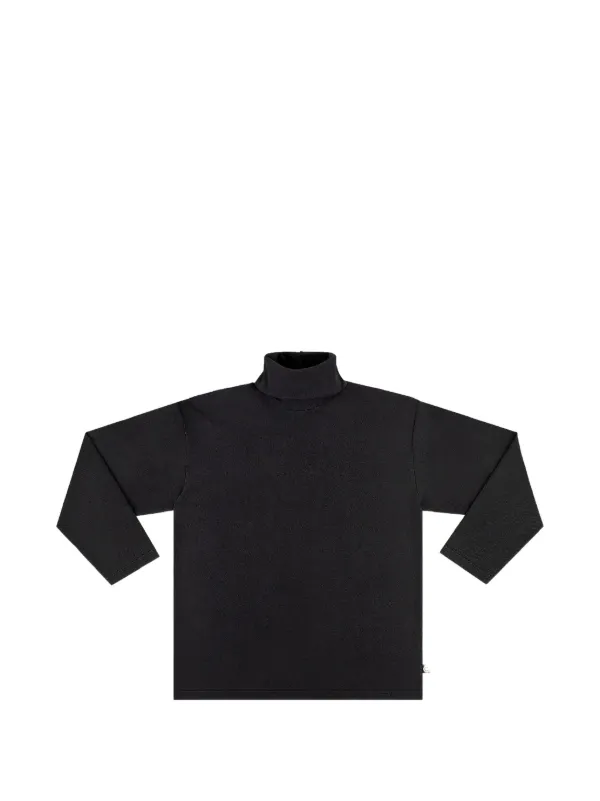 Area Roll-neck Drop-shoulder Top in Black