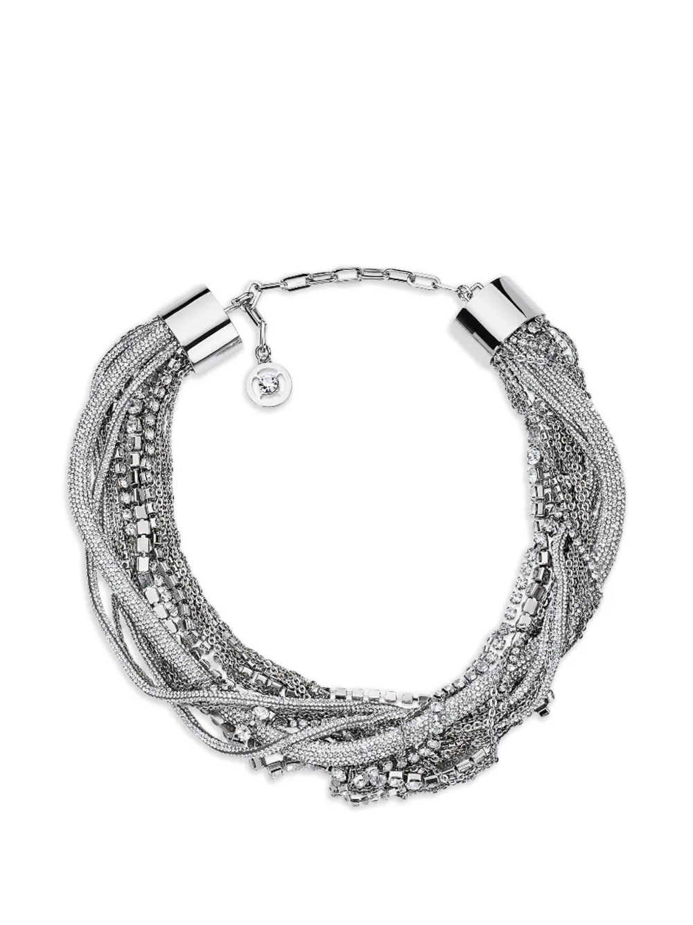 AREA Messy Chain crystal-embellished necklace - Argento