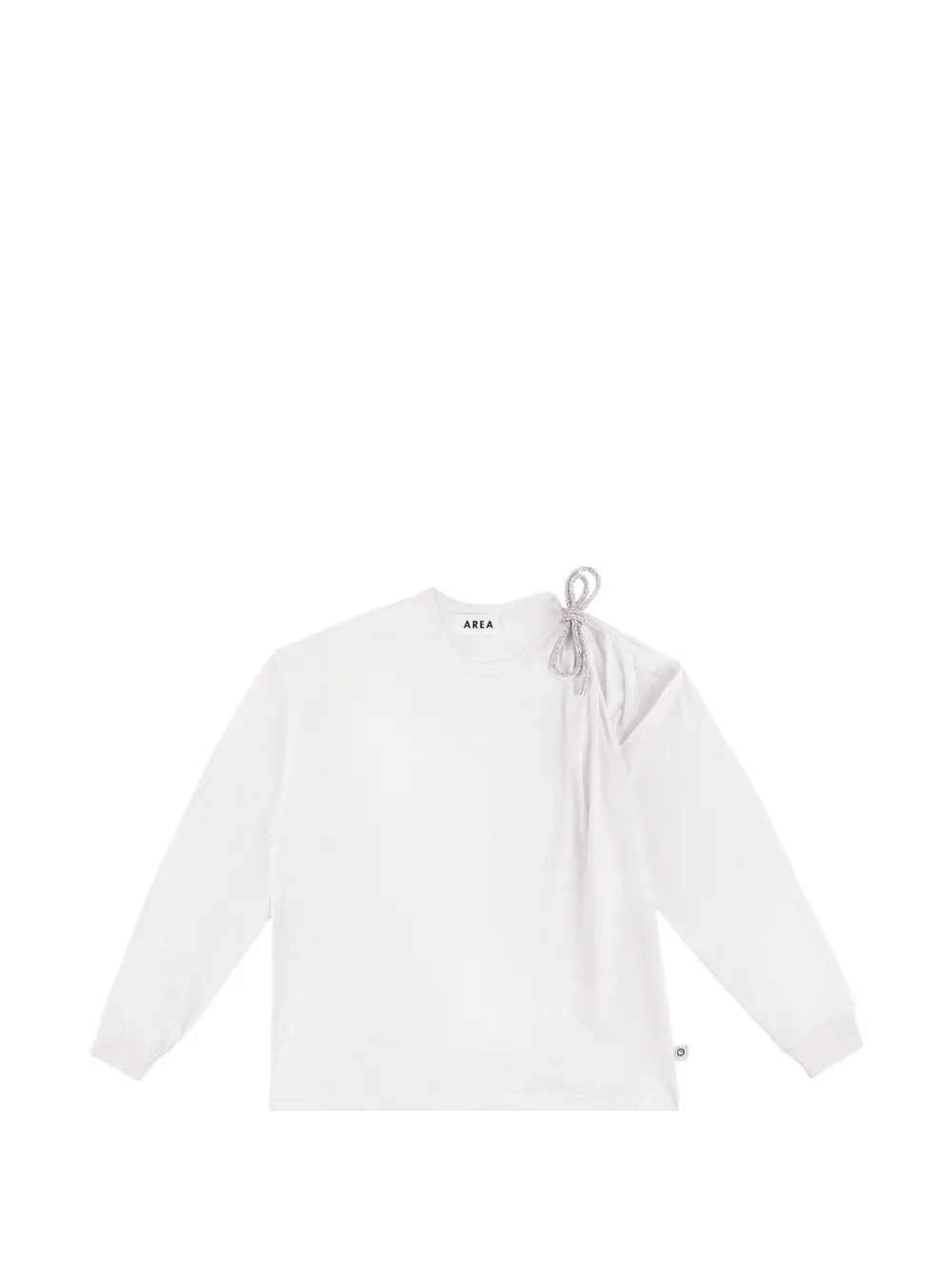 AREA crystal-knot cut-out T-shirt - Bianco