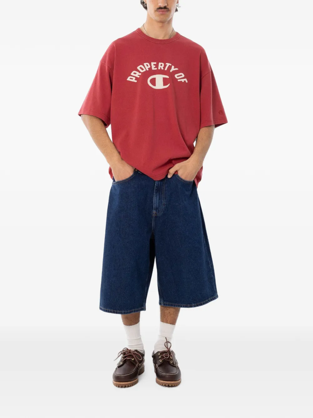 Champion T-shirt met logodetail Rood