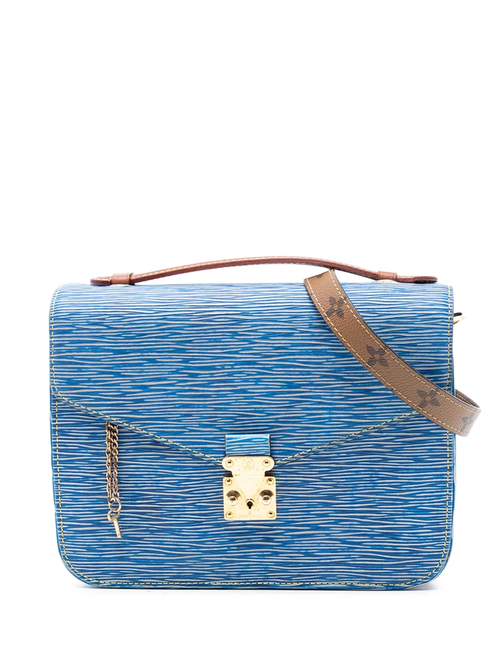 Louis Vuitton Pre-Owned 2017 Epi Denim and Reverse Monogram Pochette Metis satchel - Blu