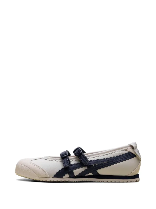 Onitsuka Tiger Mexico 66 Buckled Scallop Sneakers | Neutrals