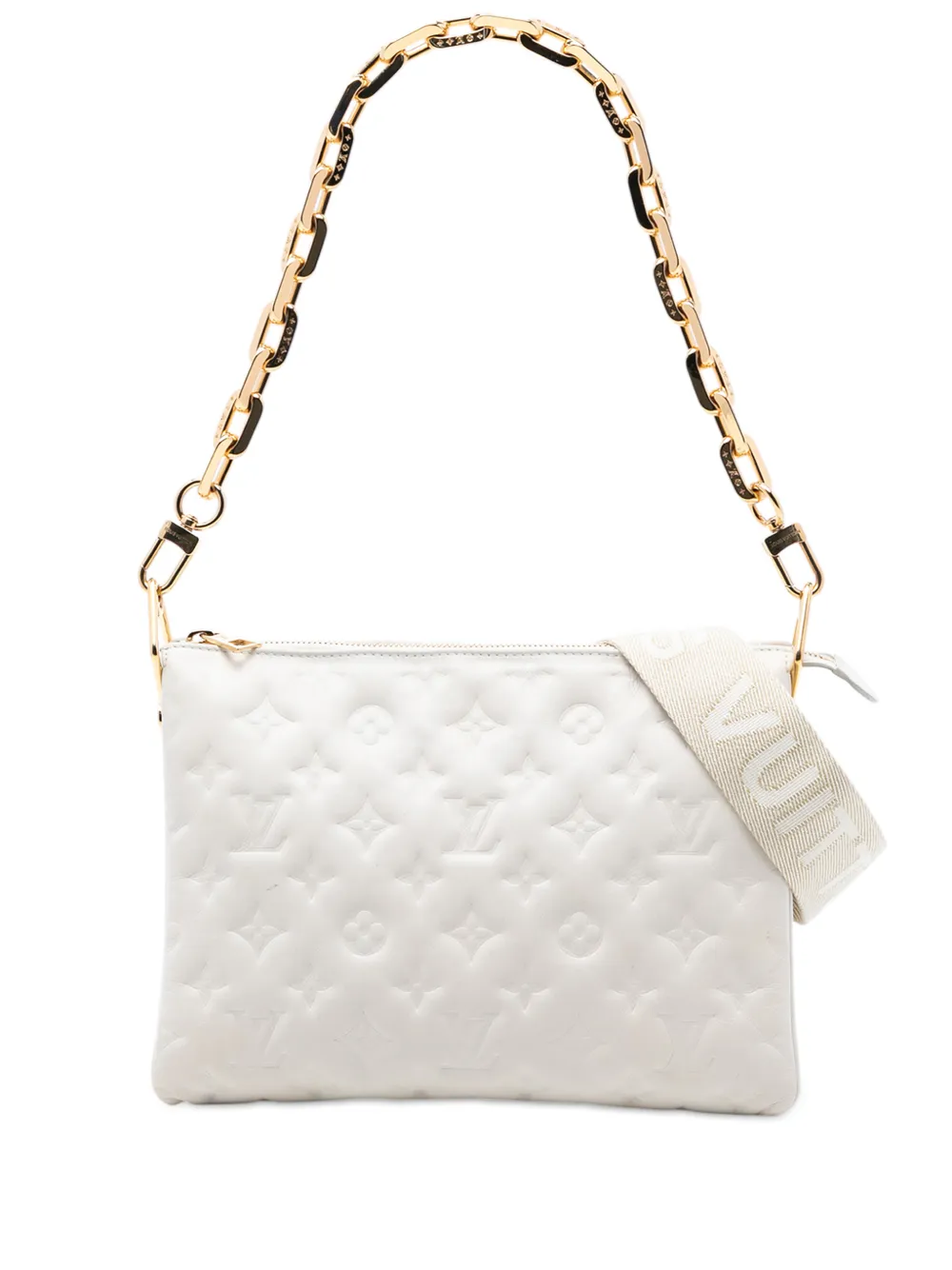 Louis Vuitton Pre-Owned 2021 Monogram Embossed Puffy Lambskin Coussin PM satchel - Weiß
