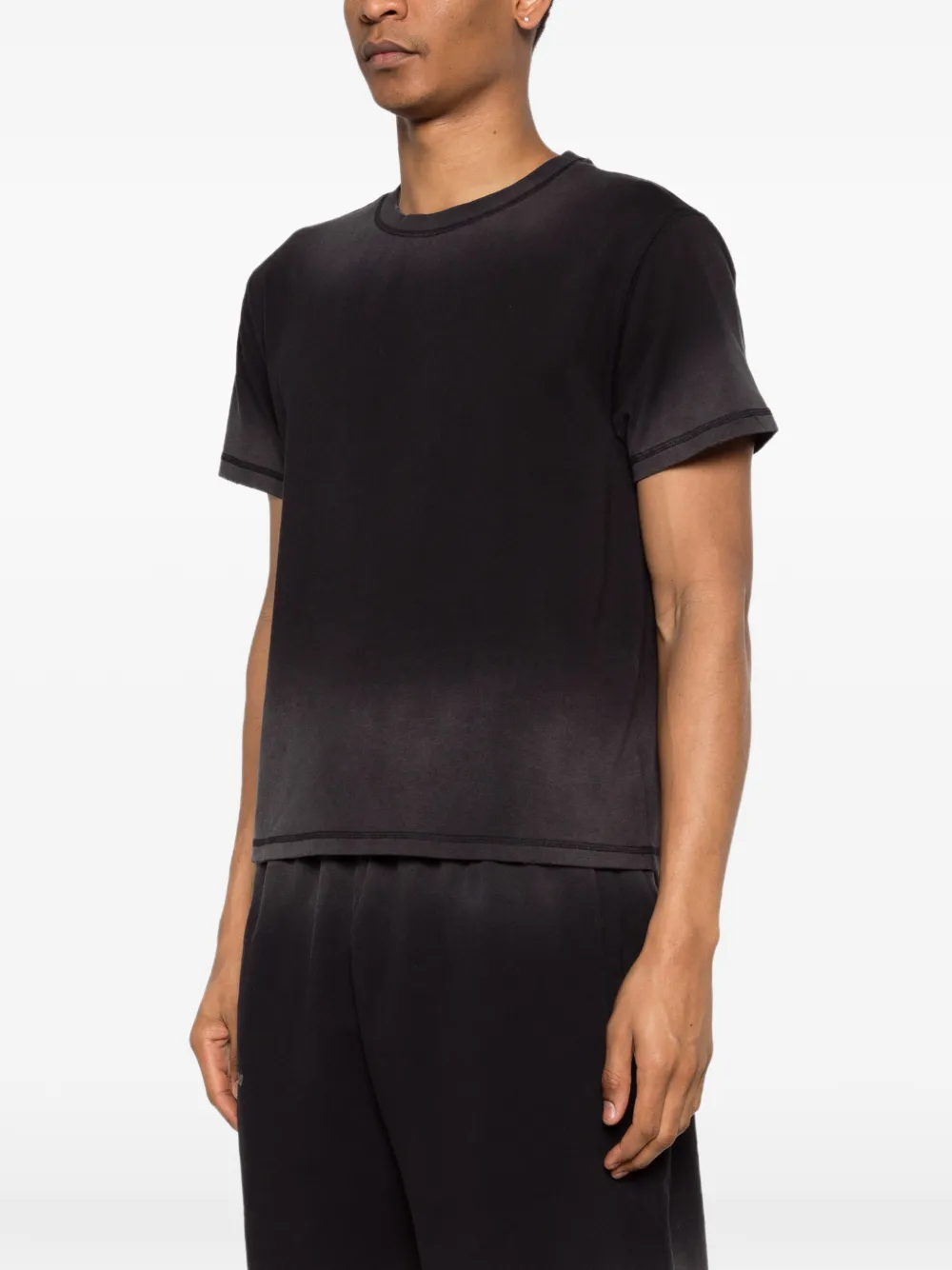  Alis Torey Cropped Print T-shirt - Black 