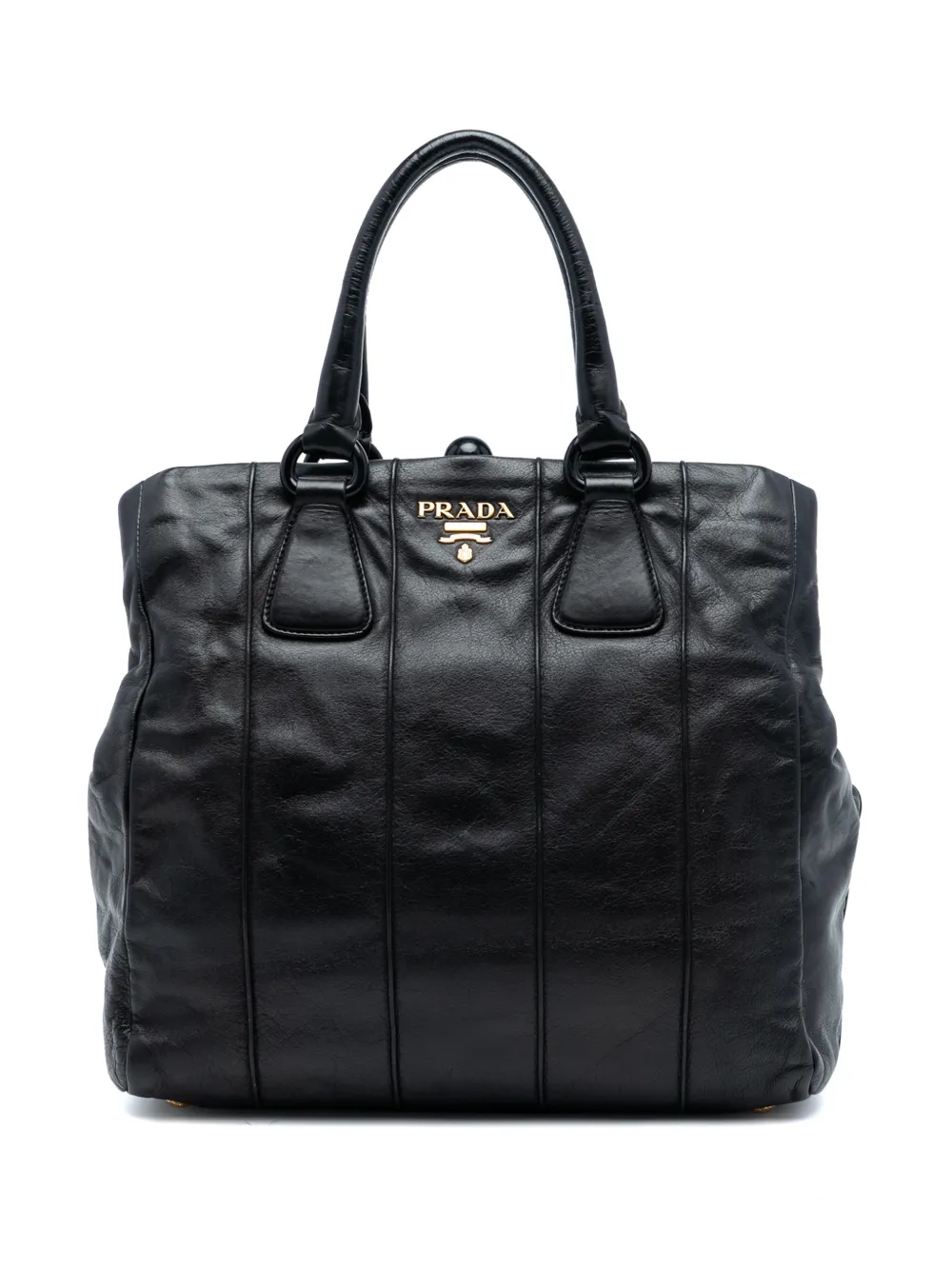 Prada Pre-Owned 2000-2025 Soft Calf Frame Top Handle Bag tote bag - Nero