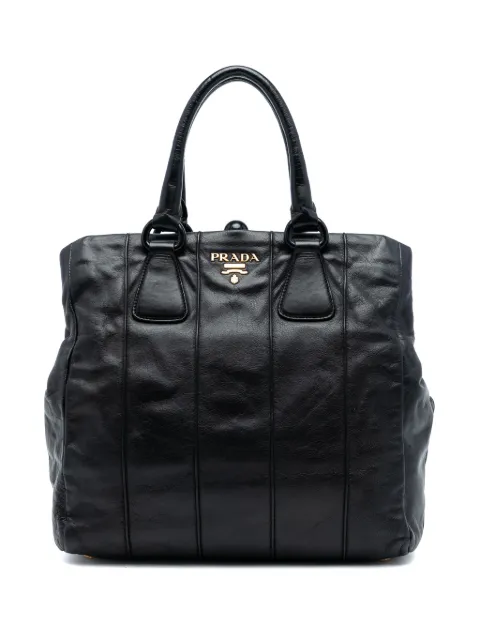 Prada Pre-Owned tote Frame de piel de becerro suave con asa superior 2000-2025