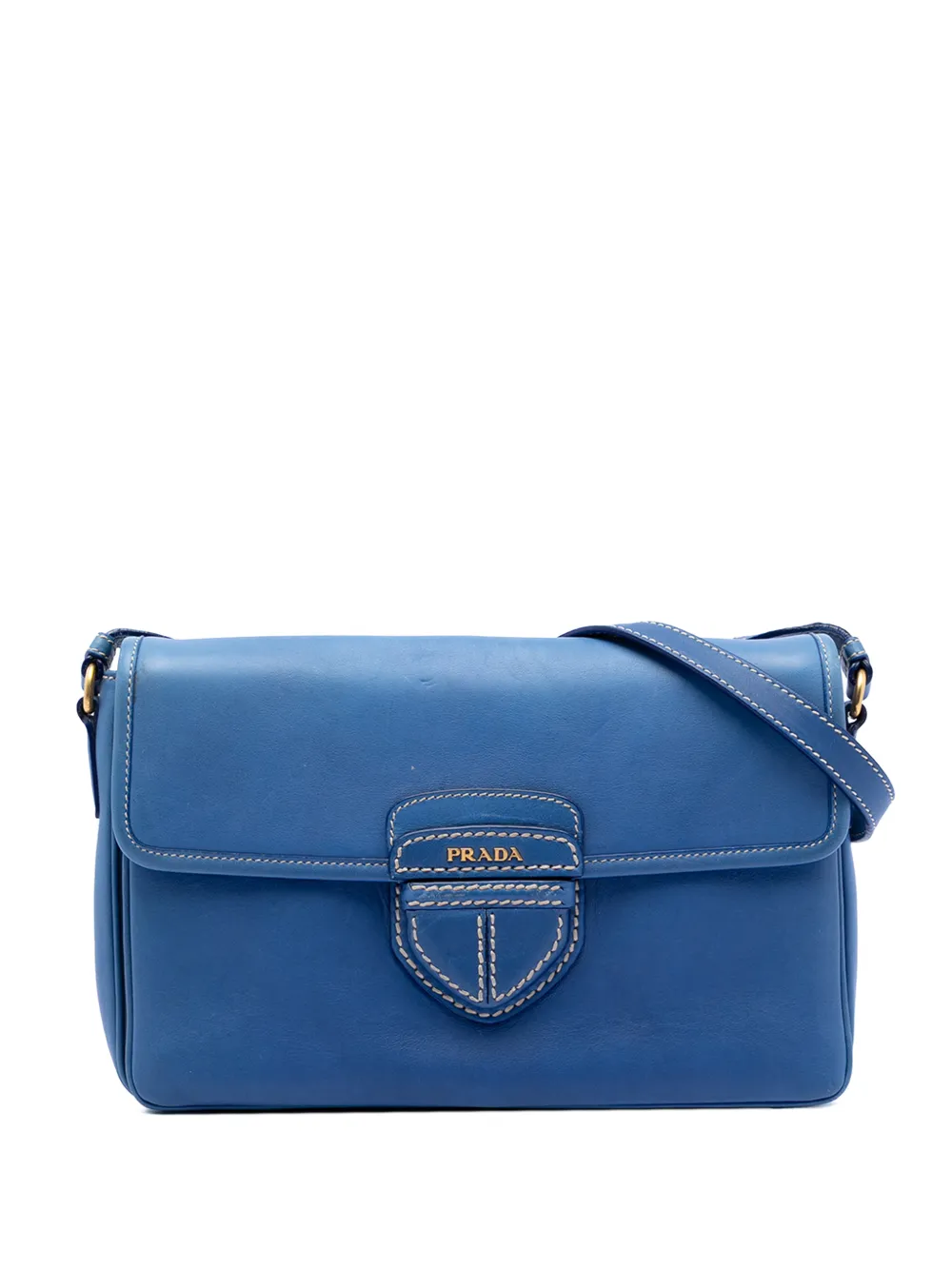Prada Pre-Owned 2010-2026 City Calf Push Lock Flap crossbody bag - Blue