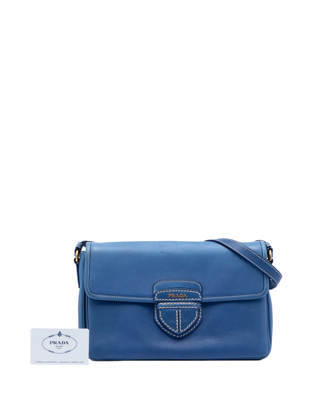 2010-2026 City Calf Push Lock Flap Crossbody Bag