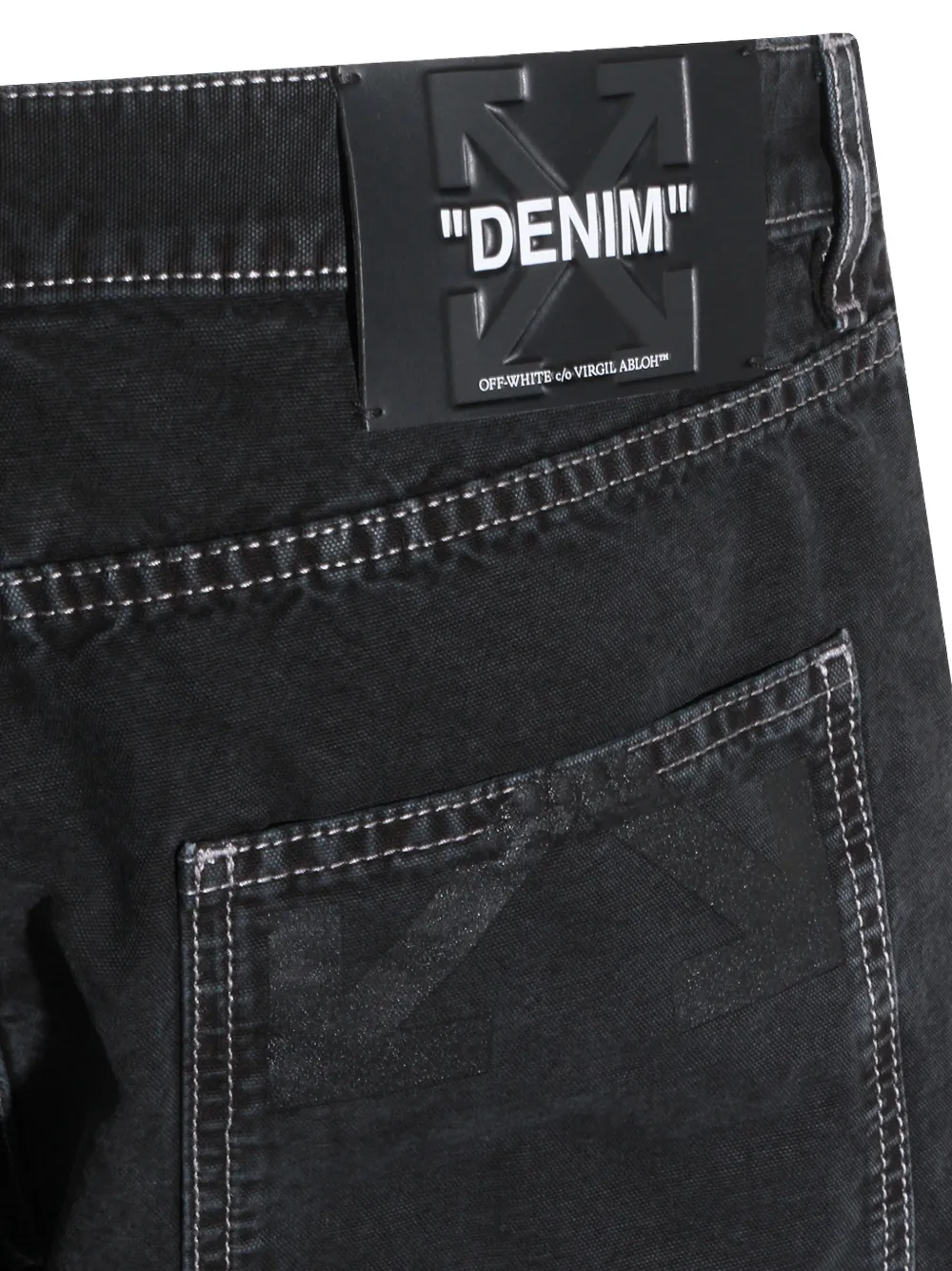 logo patch denim trousers