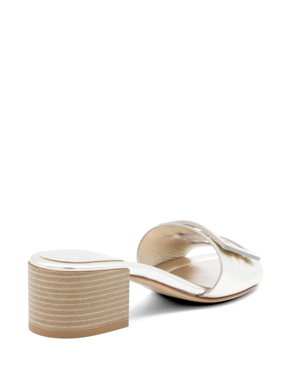 FENDI Baguette platinum logo sandals Zilver