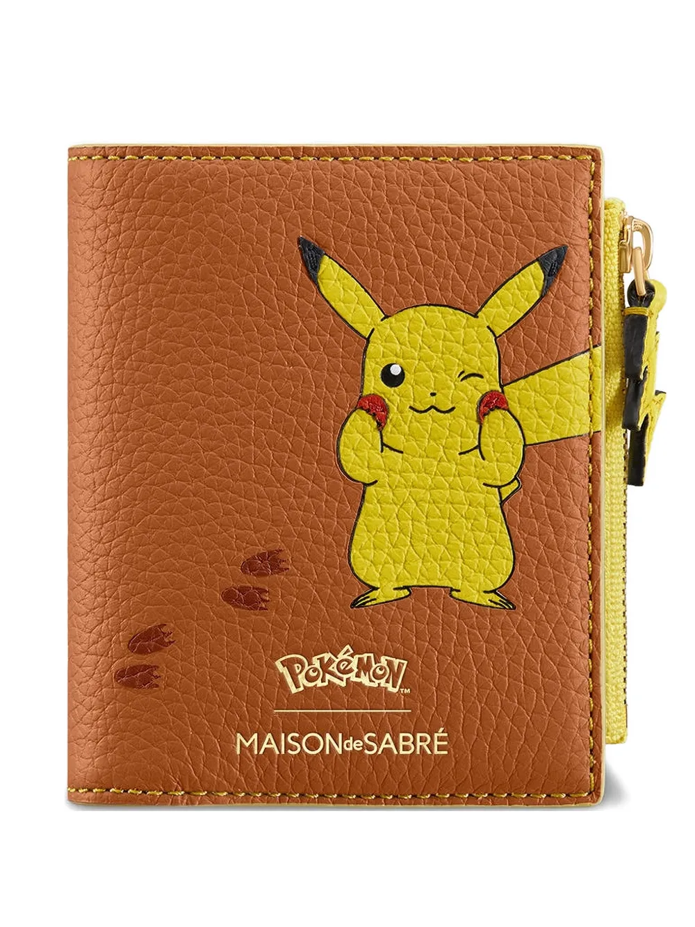 MAISON de SABRÉ pikachu small leather bifold wallet - Marrone