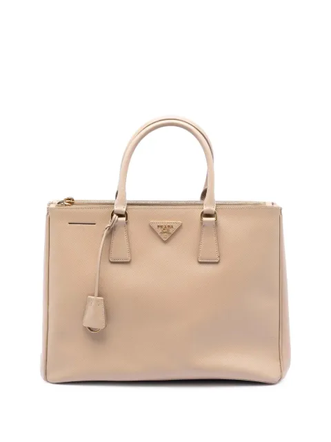 Prada Pre-Owned stor Lux Galleria tote i saffianolæder med dobbelt lynlås fra 2010-2025