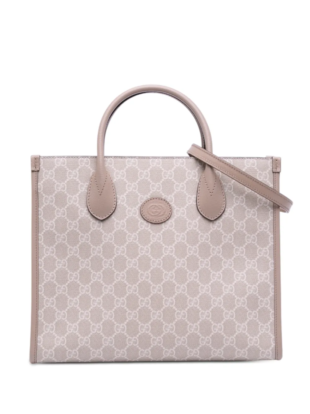 Gucci Pre-Owned 2016-2025 Small GG Supreme Interlocking G Tote satchel - Marrone