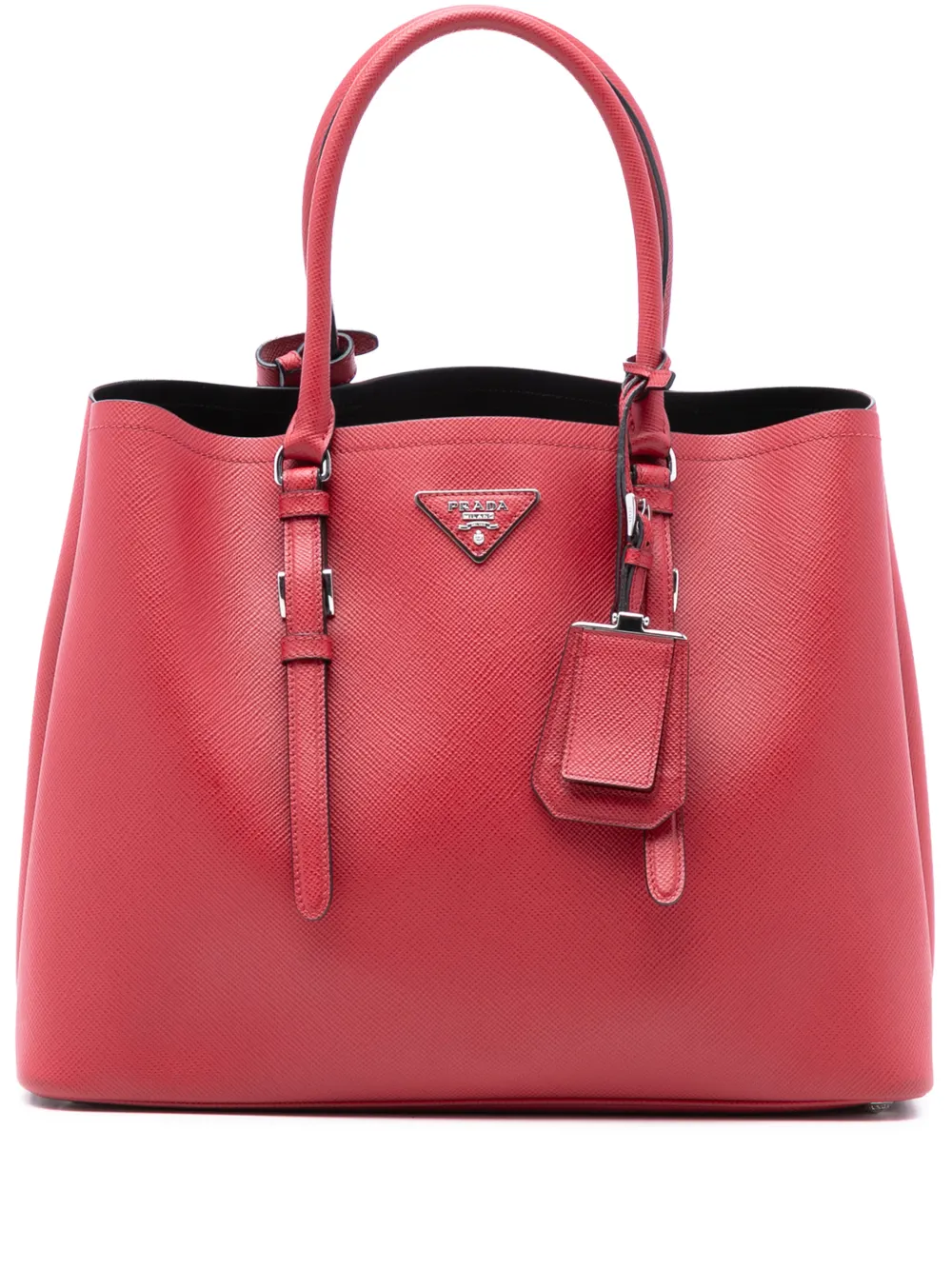 Prada Pre-Owned 2010-2025 Medium Saffiano Cuir Double Handle satchel - Rosso