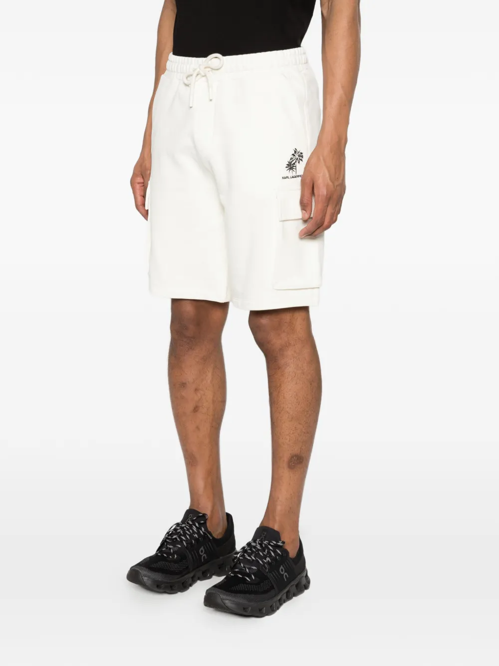 Karl Lagerfeld Cargo shorts met print Wit