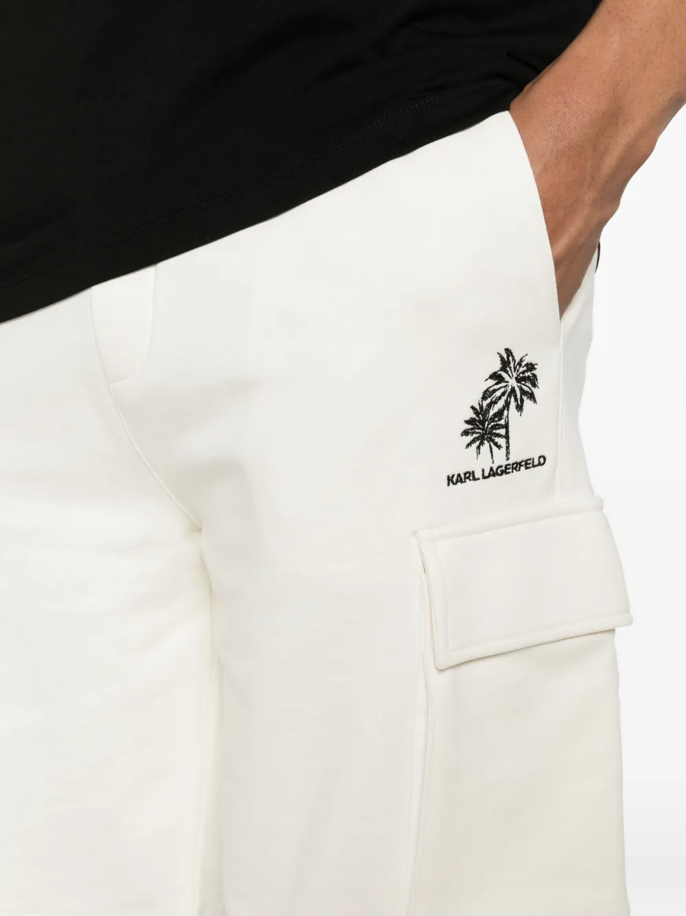 Karl Lagerfeld Cargo shorts met print Wit