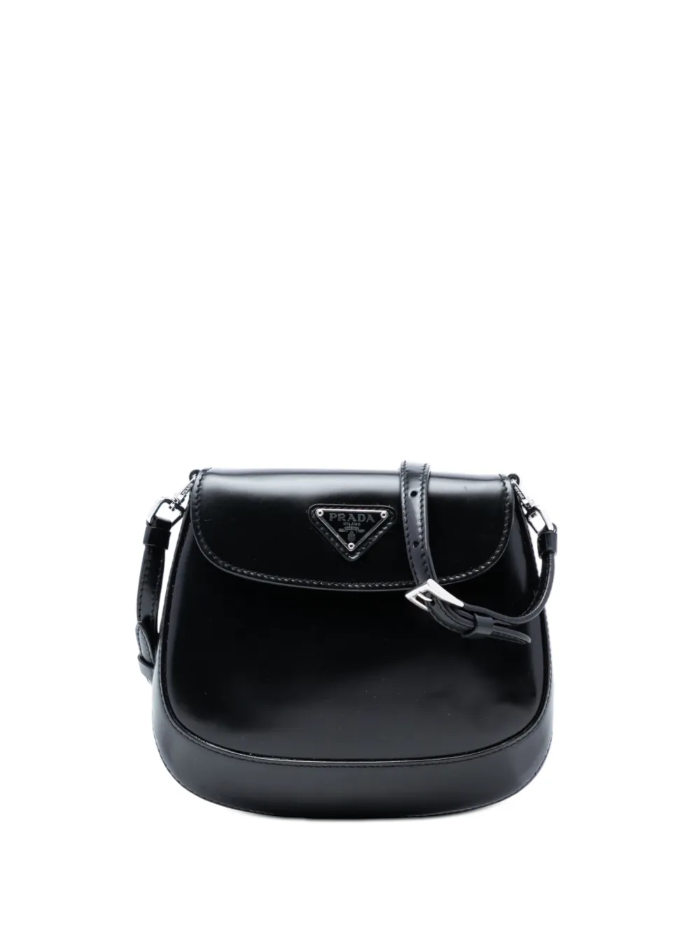 Prada Pre-Owned 2000-2013 Mini Spazzolato Cleo Flap crossbody bag - Nero