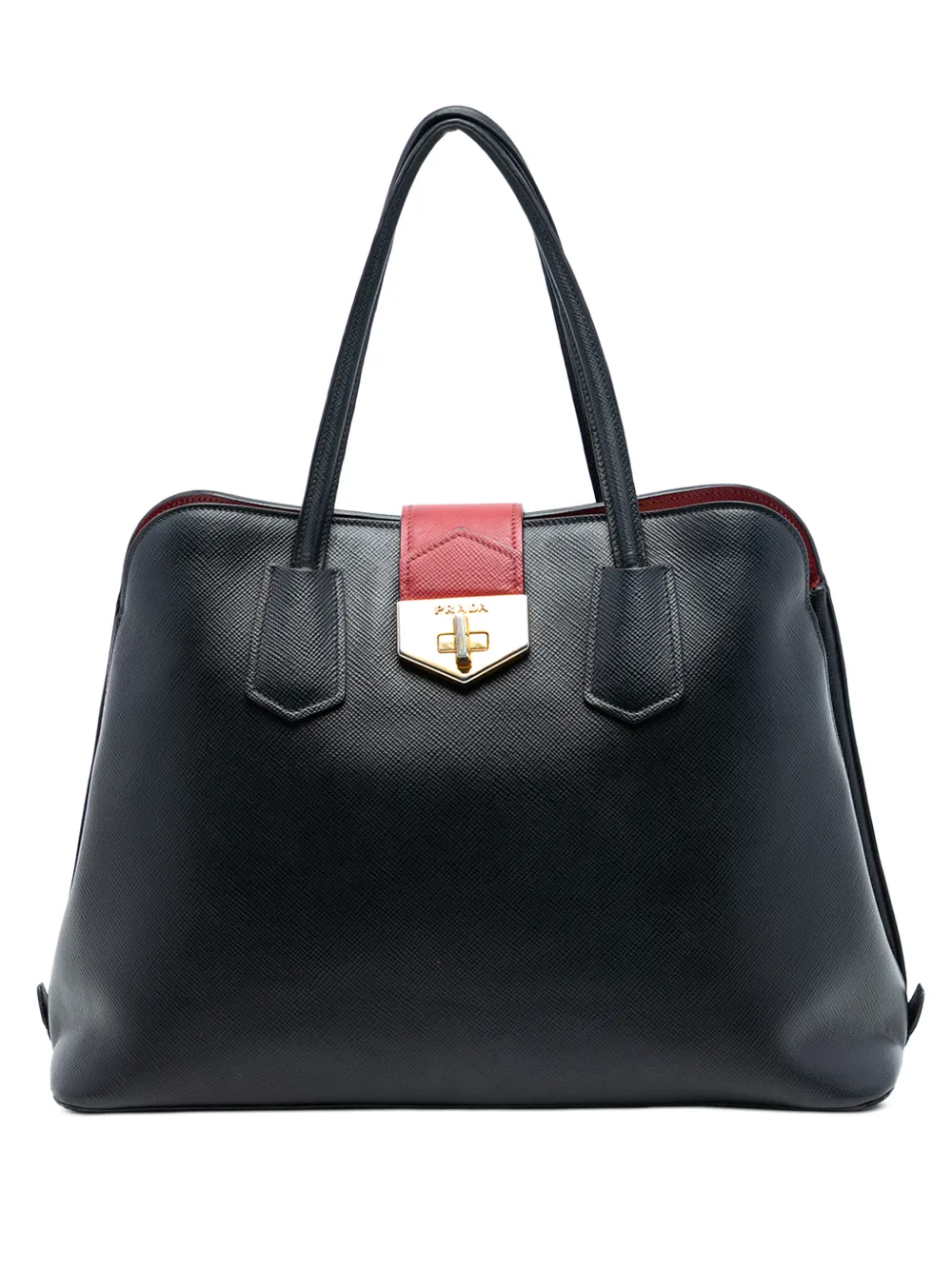 Prada Pre-Owned 2010-2026 Saffiano Cuir Convertible Top Handle Bag satchel - Nero