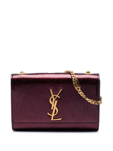 Saint Laurent Pre-Owned 2018 Small Glitter Patent Monogram Kate crossbody bag