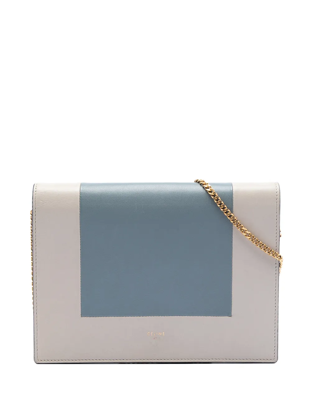 Celine Pre-Owned 2018 Leather Frame Wallet on Chain crossbody bag - Grigio