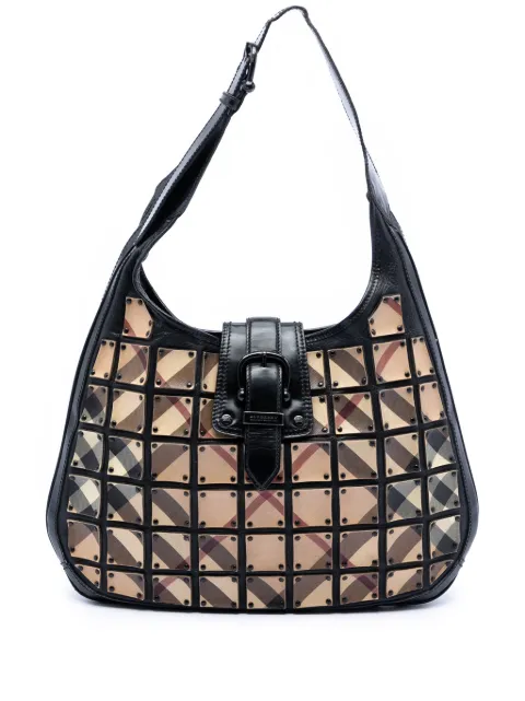 Burberry Pre-Owned 2000-2017 スーパーノバチェック コーテッドキャンバス&カーフスキン ブルック ウォリアー ホーボーバッグ