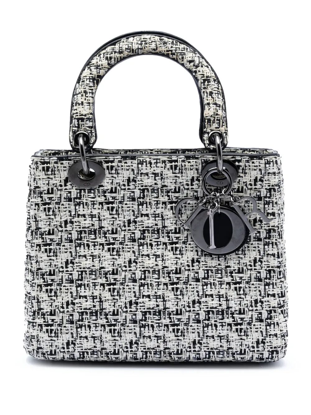 Christian Dior Pre-Owned 2013 Medium Tweed Lady Dior satchel - Black
