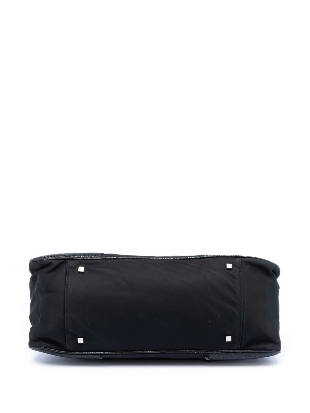 Dior Pre-owned 2001 Nylon and Calfskin Bow Handbag in Black, view 4