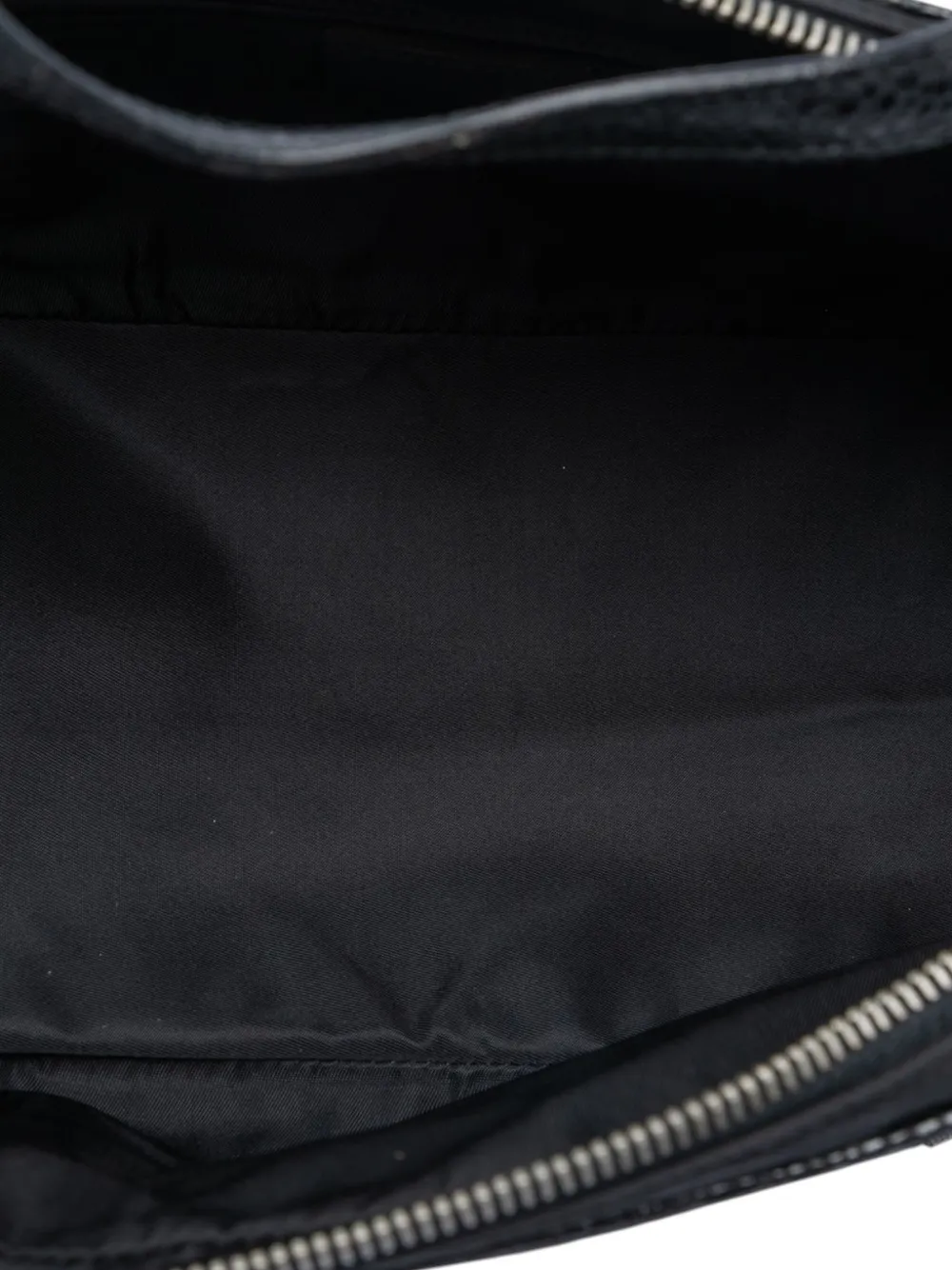 Dior Pre-owned 2001 Nylon and Calfskin Bow Handbag in Black, view 5