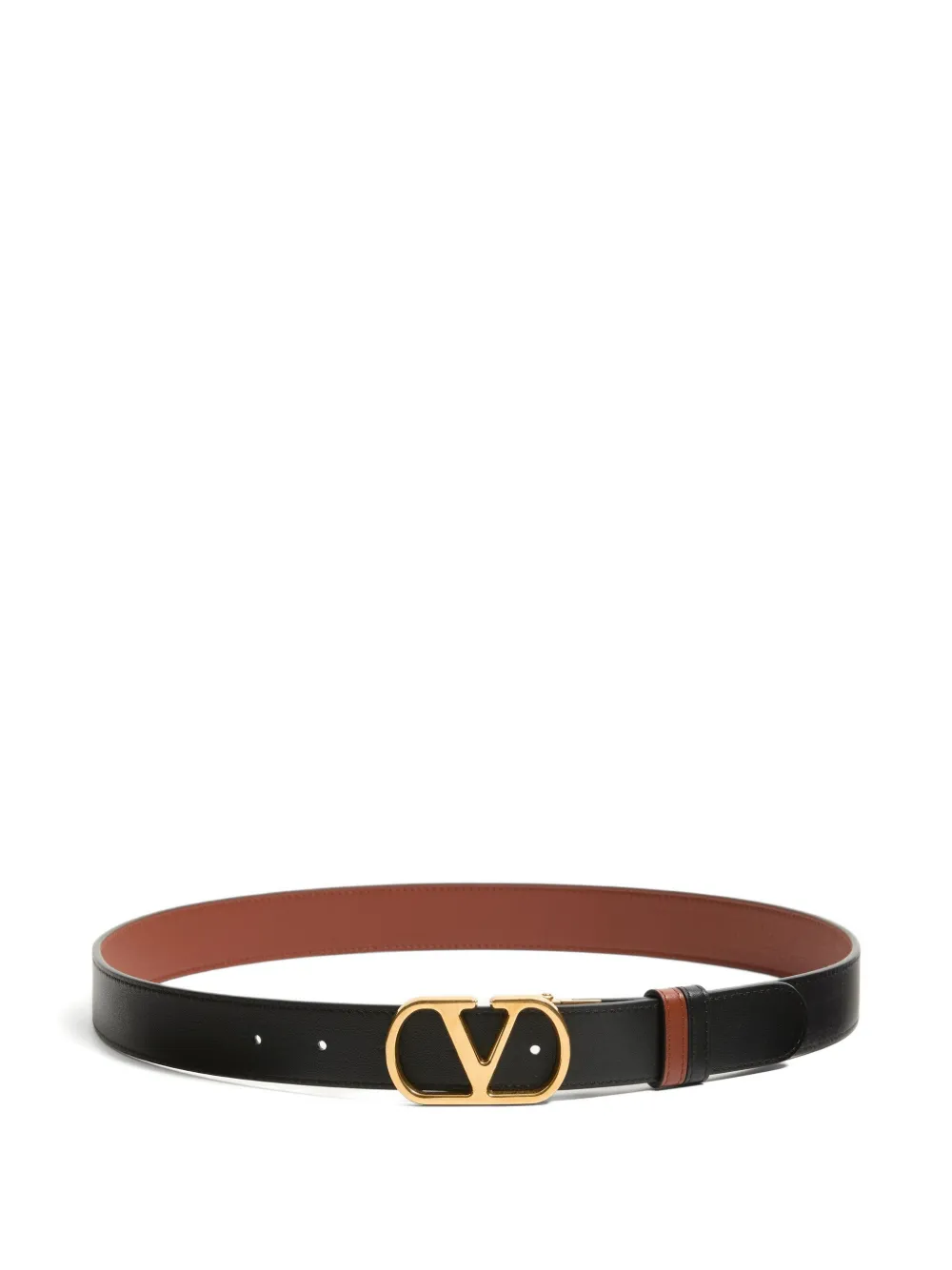 Valentino Garavani VLogo Signature omkeerbare riem van glanzend kalfsleer (30 mm) Bruin