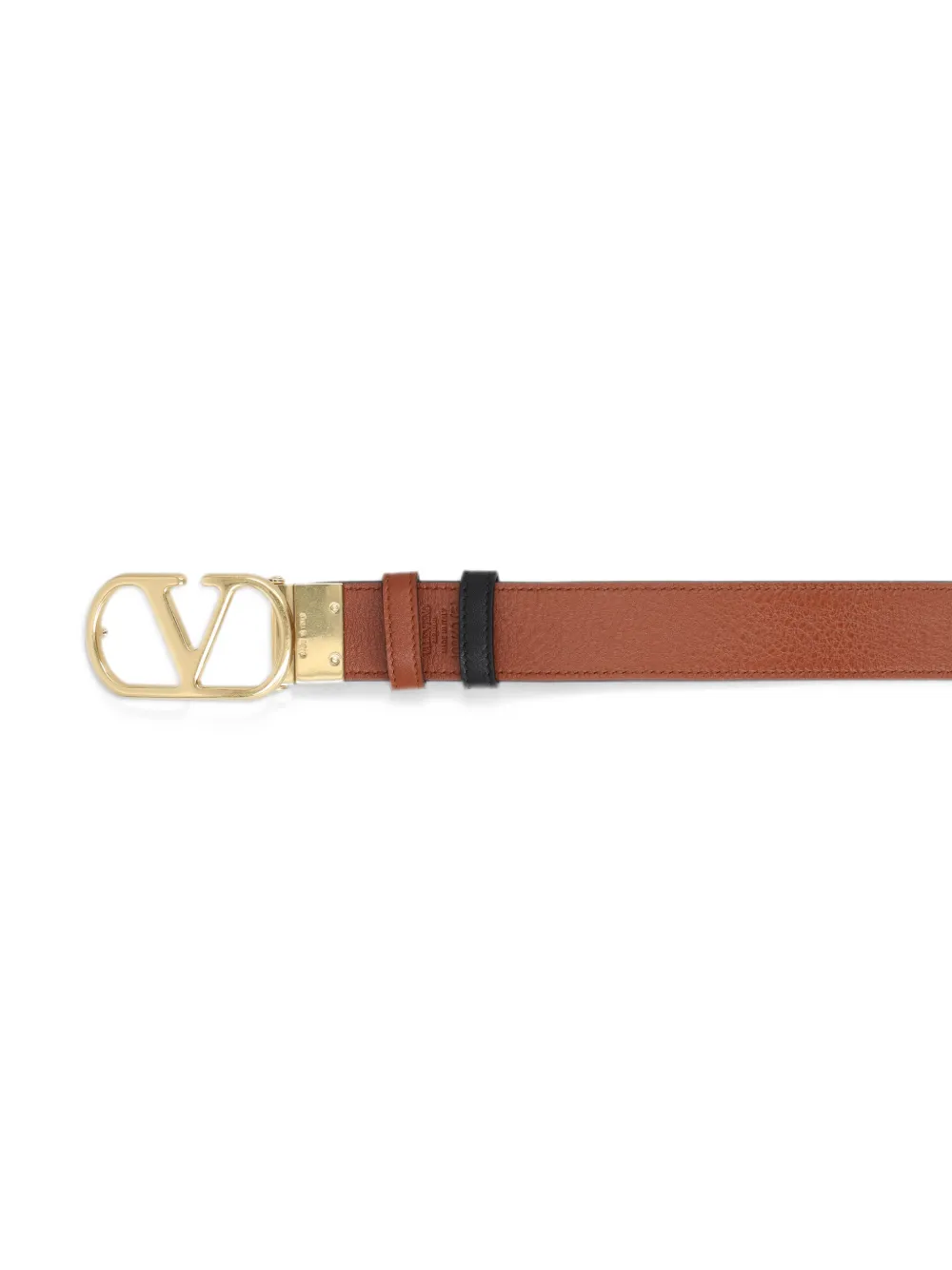 Valentino Garavani Omkeerbare glanzende kalfsleren riem 30 mm Bruin