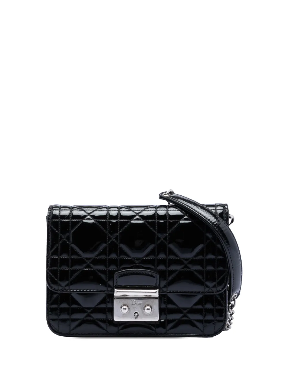 Christian Dior Pre-Owned 2014 Mini Patent Cannage Miss Dior Pouch crossbody bag - Black