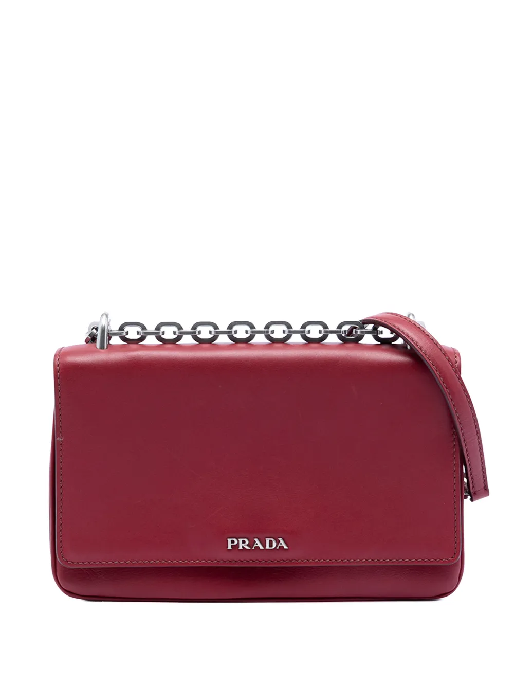 Prada Pre-Owned 2000-2025 Soft Calf Chain crossbody bag - Rosso