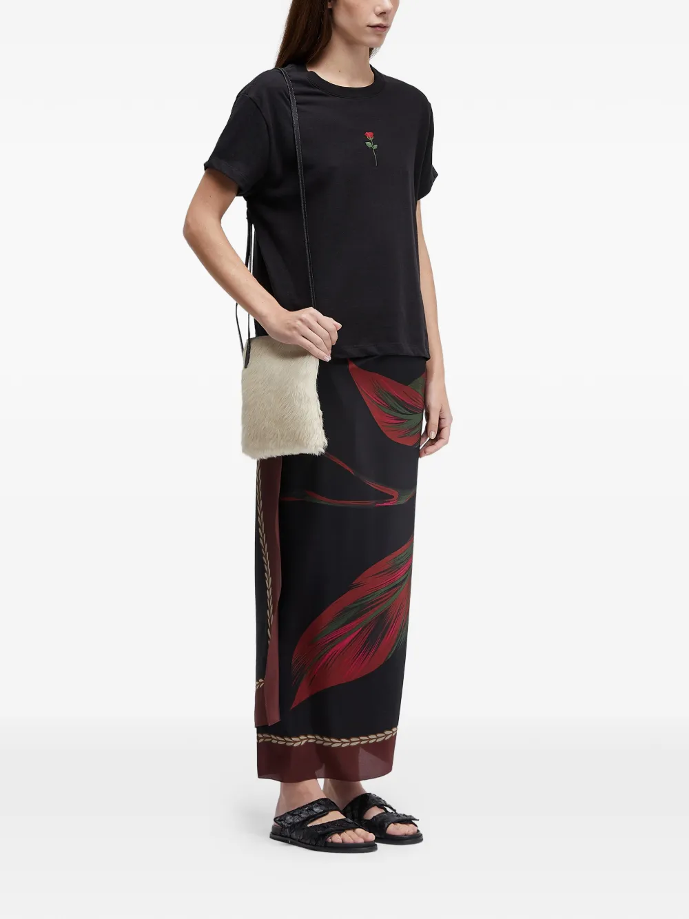  Osklen Embroidered-rose T-shirt - Black 