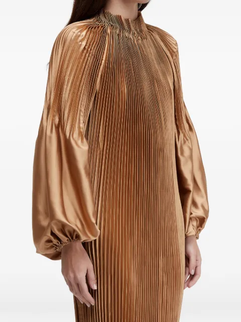 Osklen Vestido midi com mangas longas e pregas