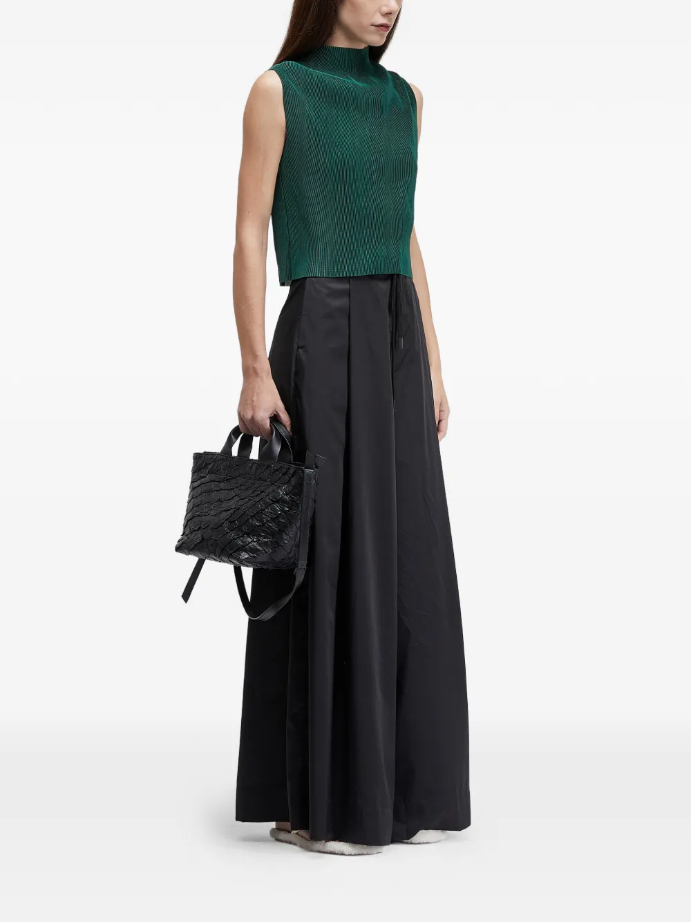  Osklen Pleated Sleeveless Top - Green 