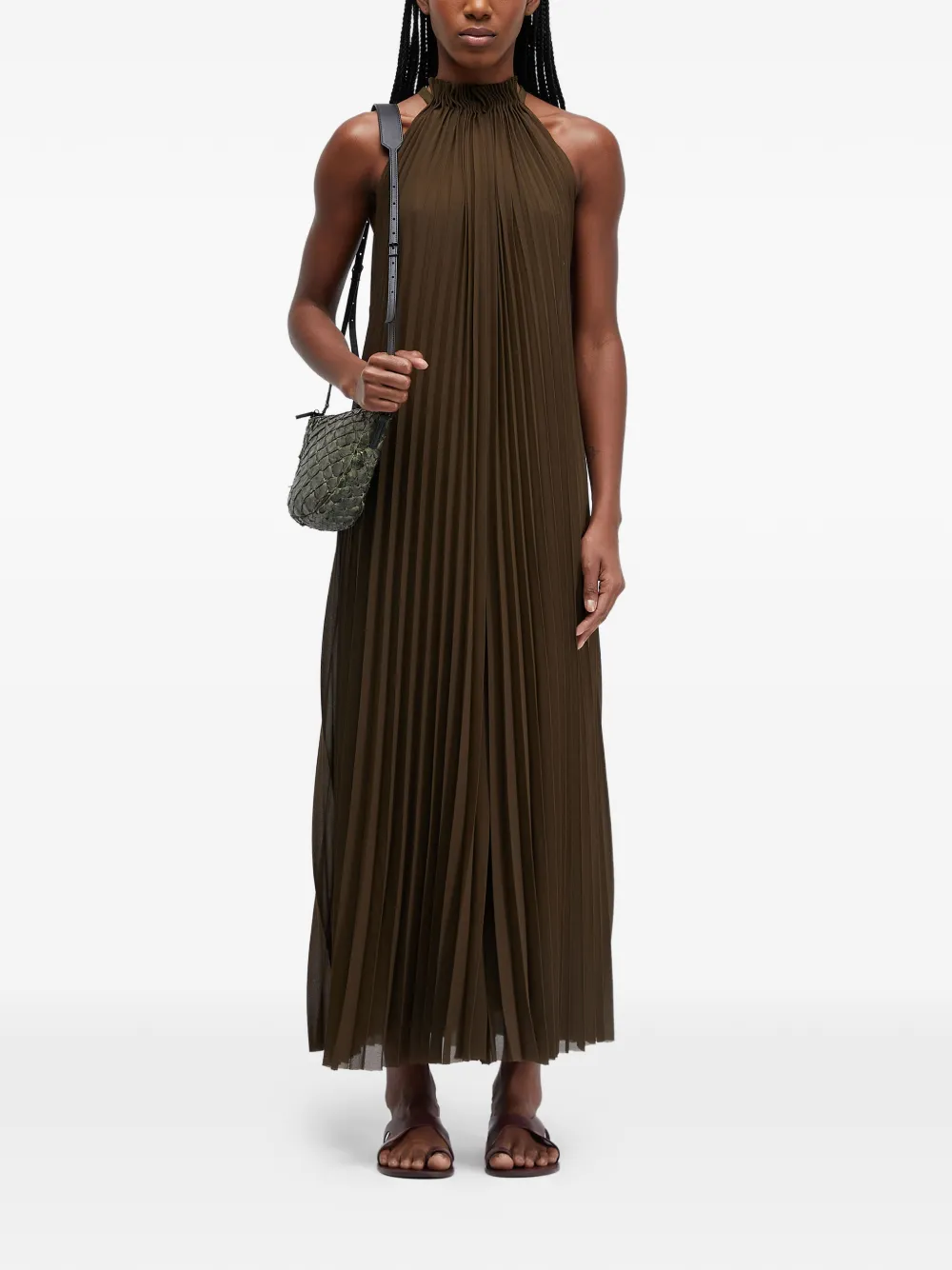 Osklen Pleated Jumpsuit In Brown