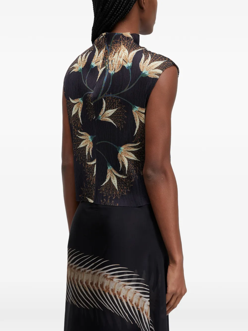  Osklen Floral Sleeveless Blouse - Black 