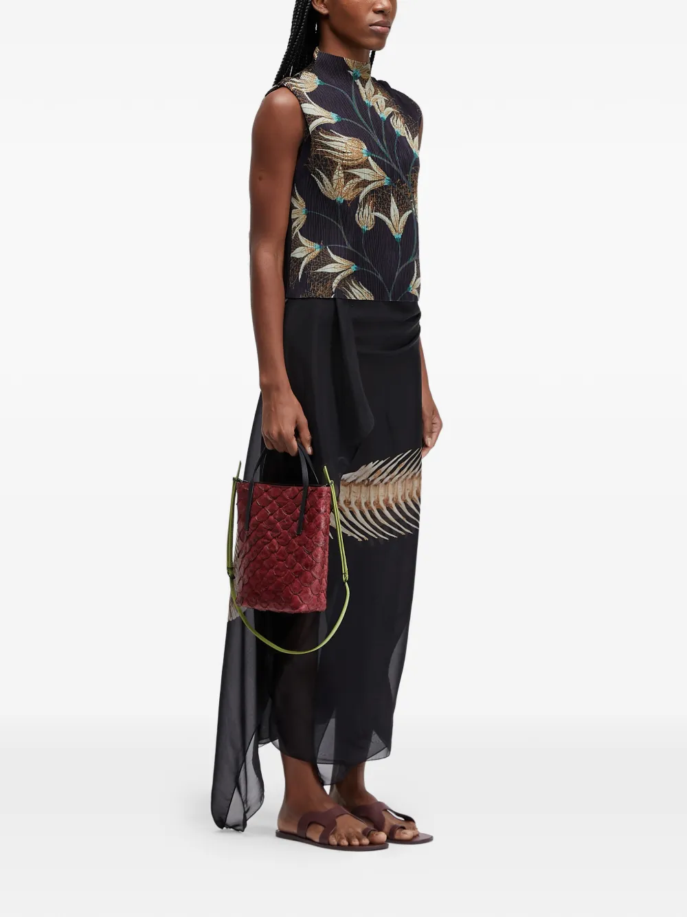  Osklen Floral Sleeveless Blouse - Black 
