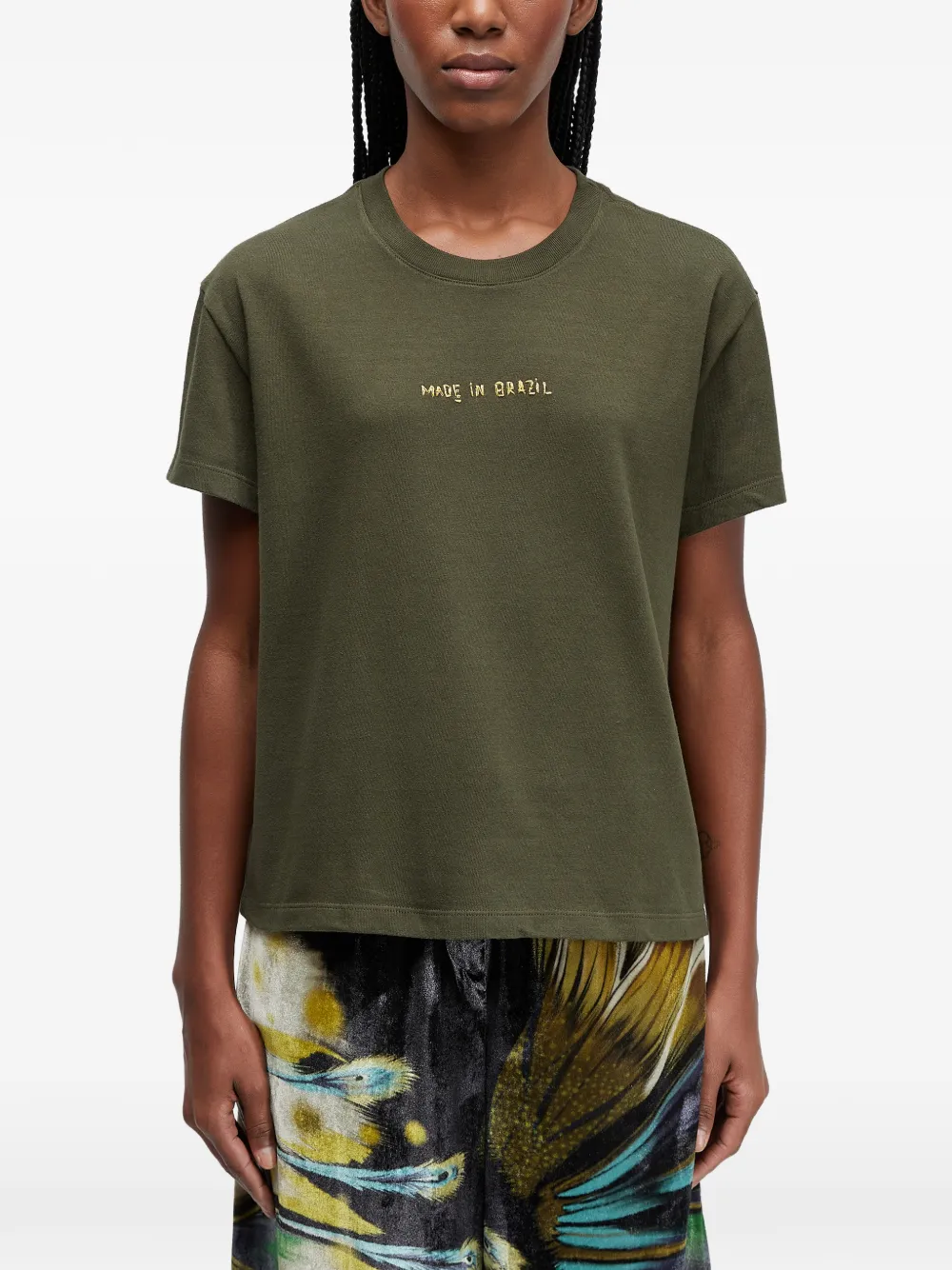 Osklen T-Shirt mit Stickerei - Grün