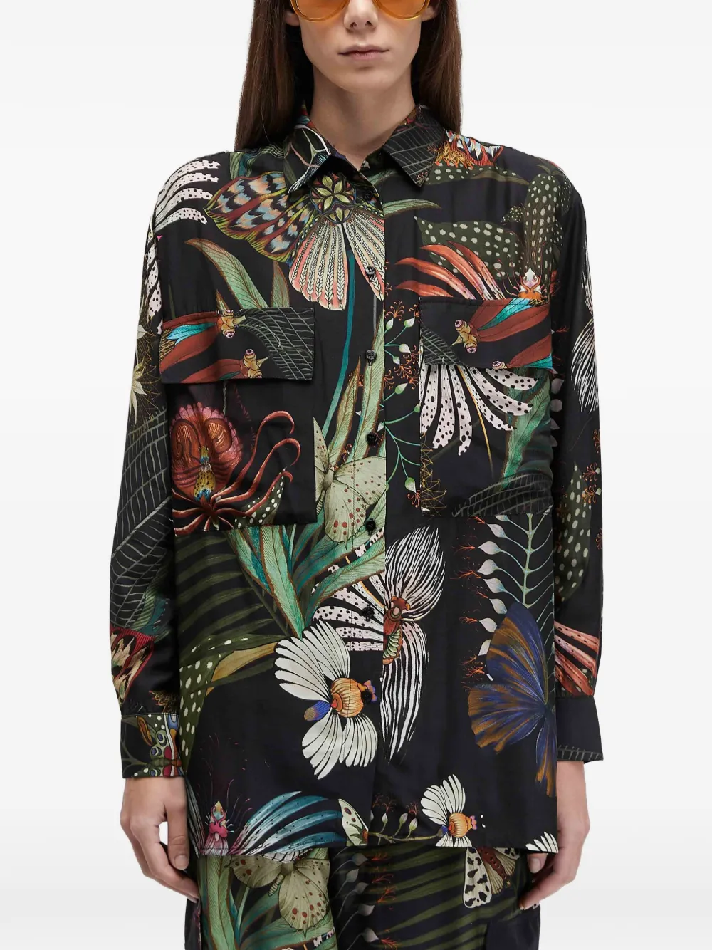 Osklen Pocket Print Shirt In Brown