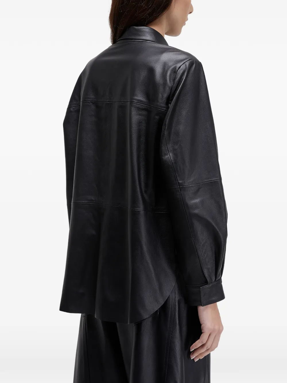  Osklen Pocket Leather Shirt - Black 