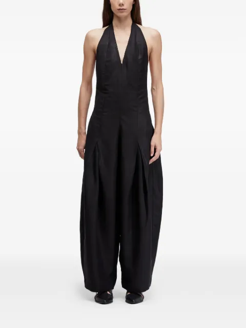 Osklen Linnen jumpsuit met halternek en plooien